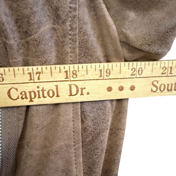 Inc International Concepts Faux Leather Asymmetrical Cape Jacket Large Brown - Picture 5 of 7